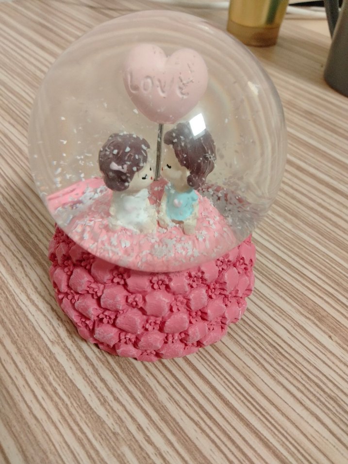 Pastel Pembe  Biblo Kar Küresi - Görsel 3