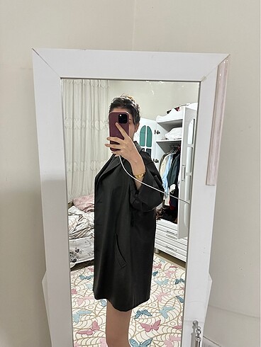 xl Beden siyah Renk Deri trenç