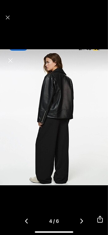 s Beden siyah Renk Pull and bear oversize suni deri biker ceket