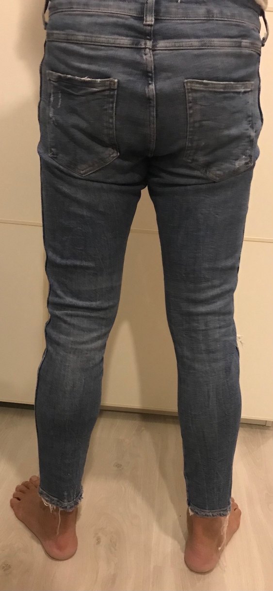 Düğmeli Gri Mavi Bol Kesim Erkek yırtık #Kot Pantolon #bluejean - Görsel 2