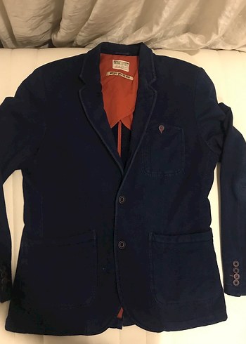 Erkek Lacivert Denim Ceket Düğmeli #Mudo y - Görsel 5