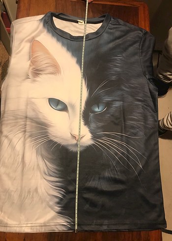 #yingyang #kedi baskılı t-shirt - Görsel 3