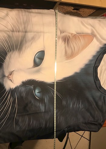 #yingyang #kedi baskılı t-shirt - Görsel 4