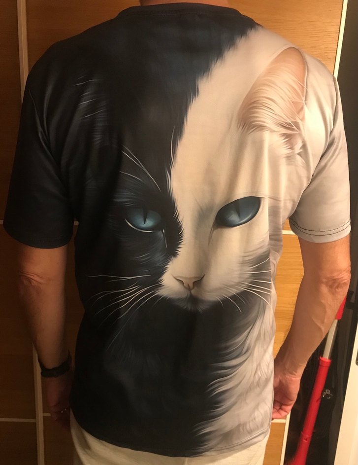 #yingyang #kedi baskılı t-shirt - Görsel 2