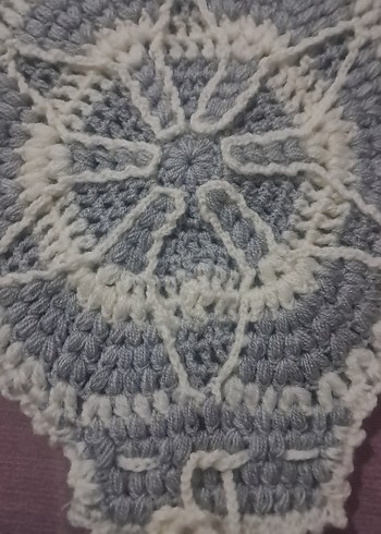 Gri-Beyaz Renkte  Çeyizlik Banyo Lif örgüsü - Görsel 2