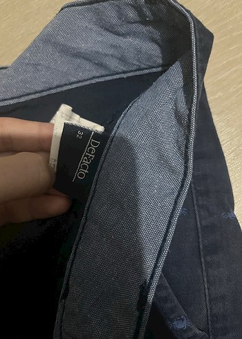 Erkek Lacivert Düğmeli Kısa Kot Şort - Görsel 2