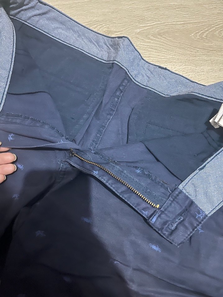 Erkek Lacivert Düğmeli Kısa Kot Şort - Görsel 3