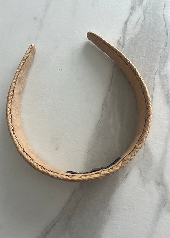 Bej Deri Dokulu Kadın Saç Aksesuarı - Görsel 2