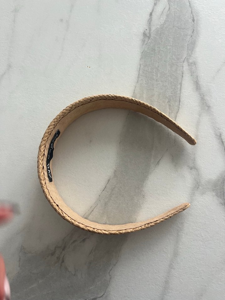 Bej Deri Dokulu Kadın Saç Aksesuarı - Görsel 5