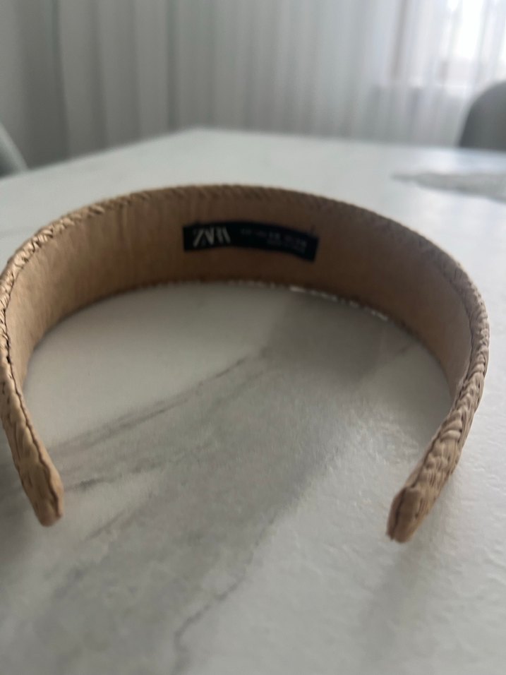 Bej Deri Dokulu Kadın Saç Aksesuarı - Görsel 3