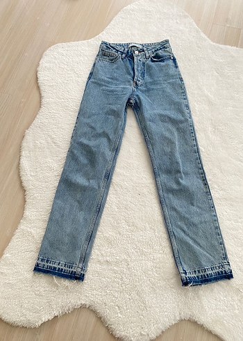 Diğer Acik Mavi Yuksek Bel Denim Jean