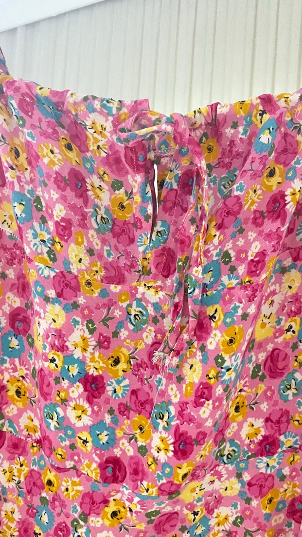 Çiçek Desenli Bohem Mini Elbise - Görsel 3