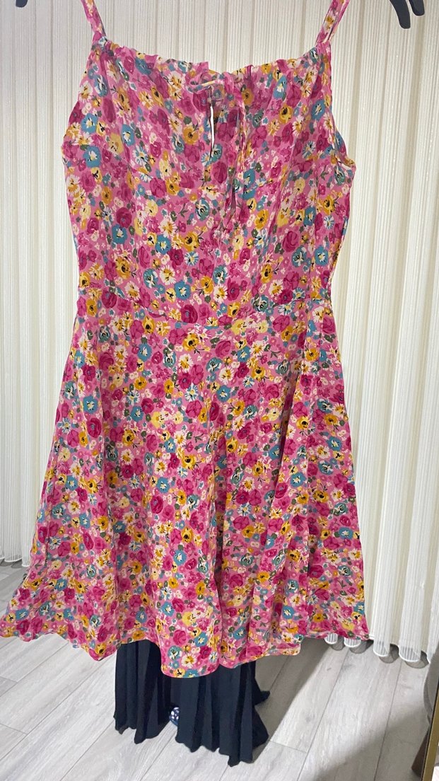 Çiçek Desenli Bohem Mini Elbise - Görsel 2