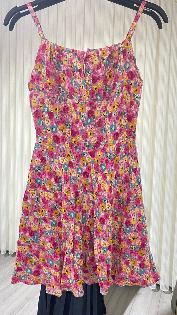 Çiçek Desenli Bohem Mini Elbise - Görsel 4