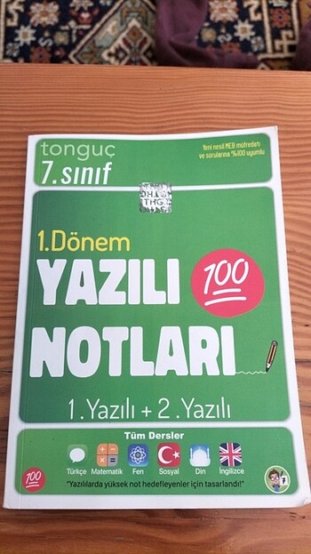 7. Sınıf 1. Dönem 1. Yazılı+ 2. Yazılı Notları Tonguç Akademi