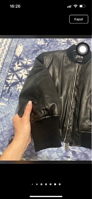 s Beden siyah Renk Zara bomber deri ceket sıfır