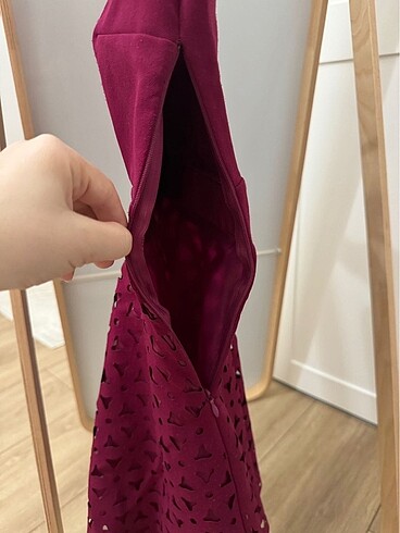 xs Beden Bordo elbise