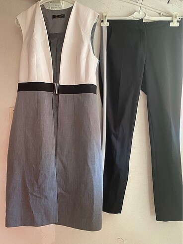 38 Beden siyah Renk İkili blazer takım