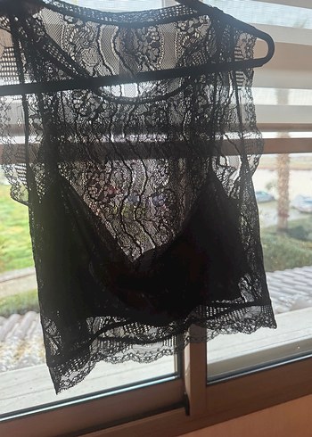 Siyah Dantel Kolsuz Straplez Bustiyer - Görsel 4