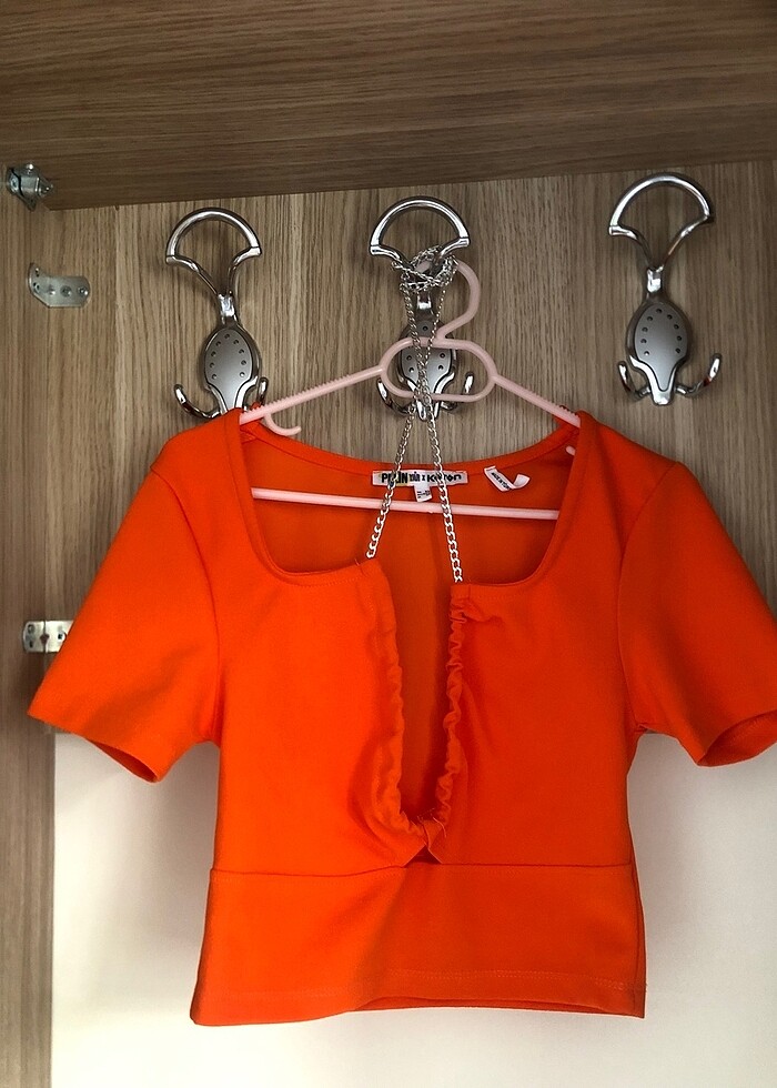 Koton ayarlanabilir zincirli crop üst bluz - Görsel 2