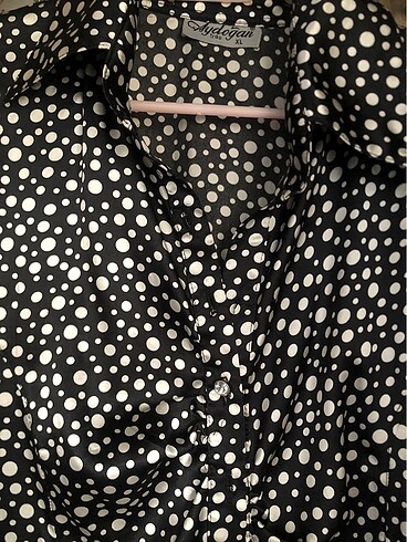 puantiyeli saten gömlek - Görsel 4