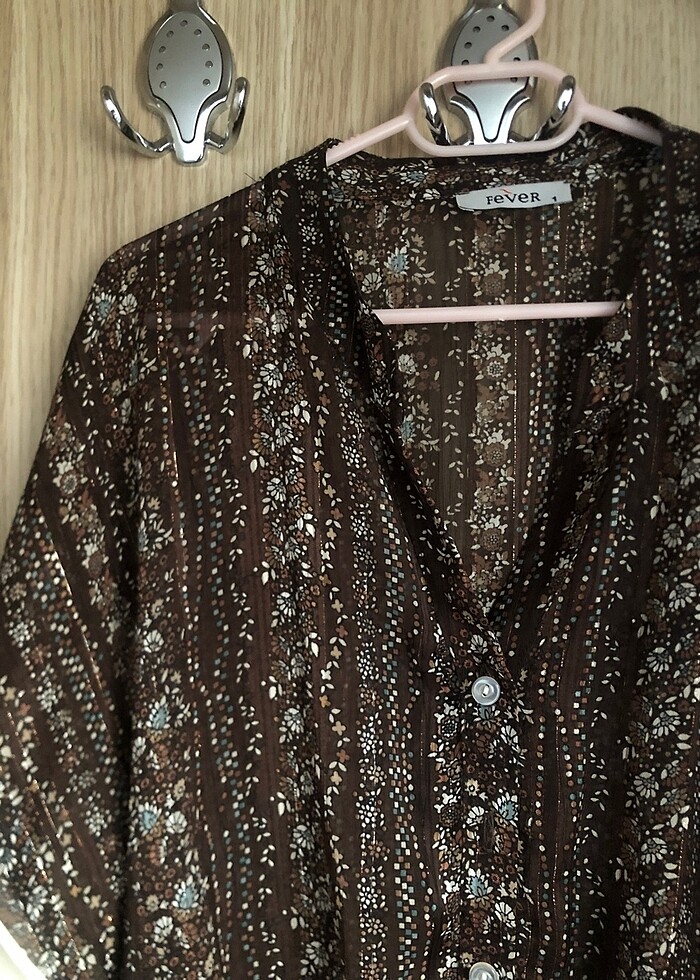 tül bel dantel detaylı gömlek üst - Görsel 2