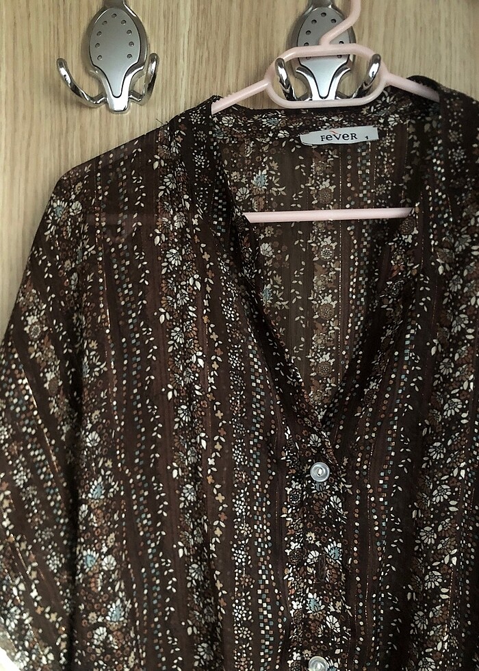 tül bel dantel detaylı gömlek üst - Görsel 3