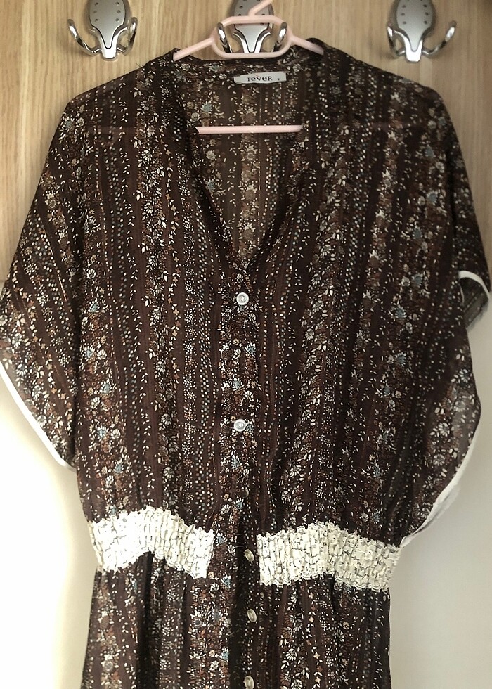 tül bel dantel detaylı gömlek üst - Görsel 4