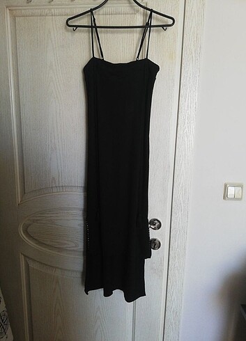 s Beden siyah Renk Askılı elbise
