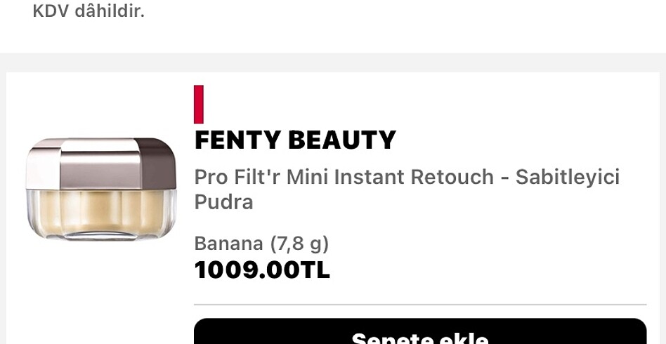 Beden Renk Fenty Beauty Pro Filt'r Pudra Banana