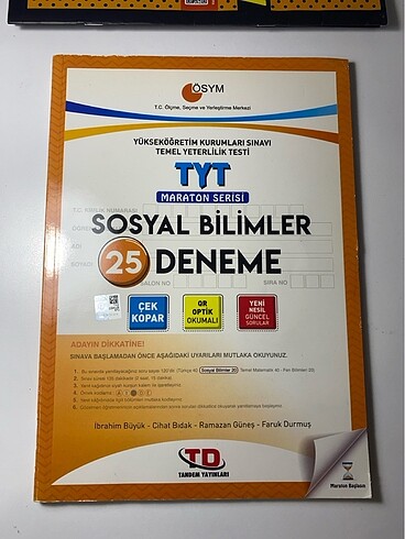 Tandem Yayınları Tyt Sosyal Deneme 25 Adet