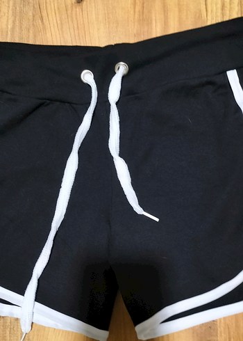 Diğer Siyah Elastik Bel Mini Spor Şort