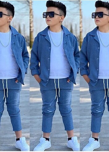 Pantolon gömlek t-shirt 3lü takım 