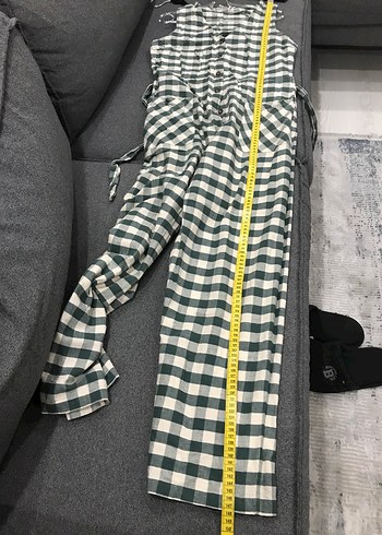 Yeşil Kareli Uzun Kadın Tulum - Görsel 6