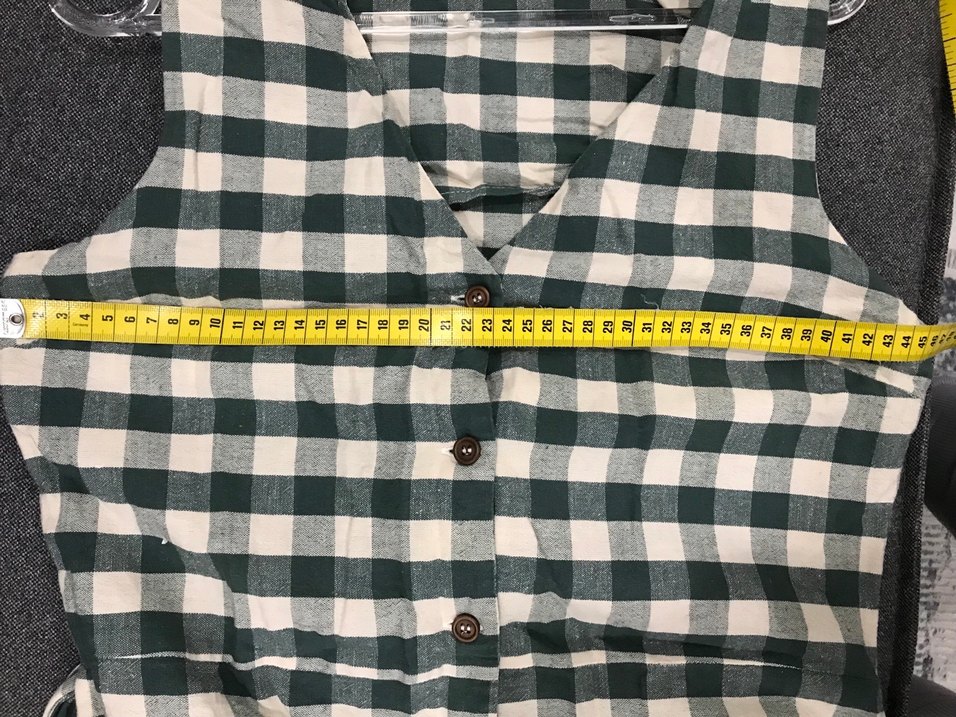 Yeşil  Kareli Uzun Kadın Tulum - Görsel 5