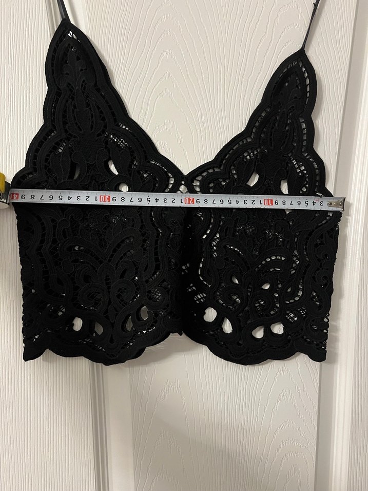 Nakışlı Siyah Gotik Mini Bralet - Görsel 4