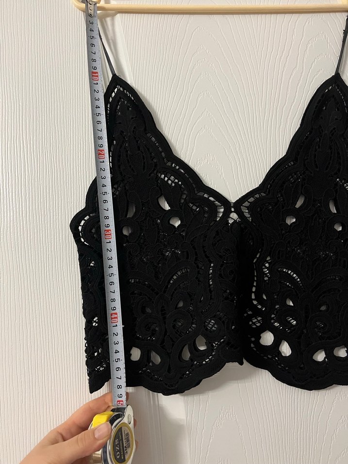 Nakışlı Siyah Gotik Mini Bralet - Görsel 3