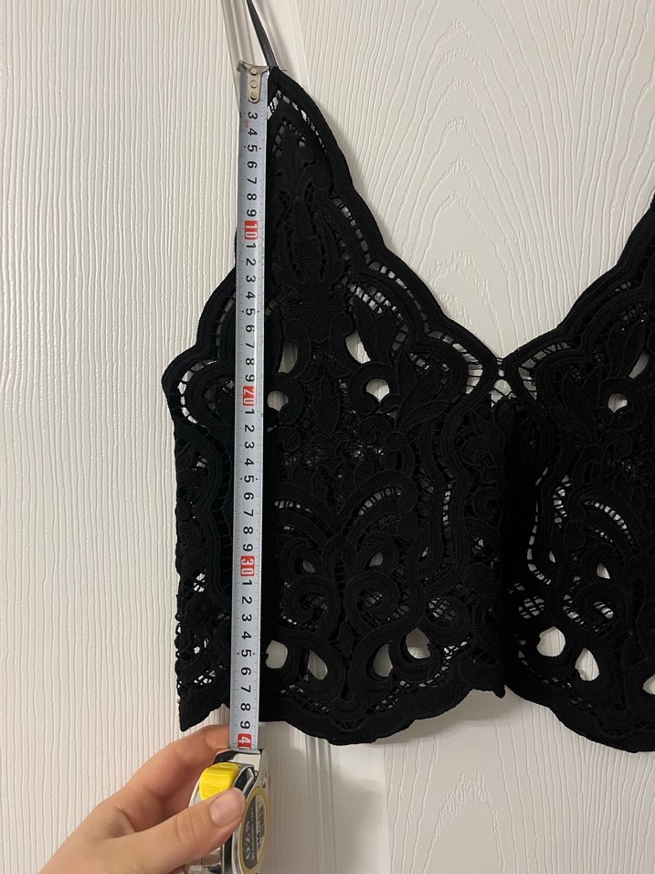Nakışlı Siyah Gotik Mini Bralet - Görsel 2
