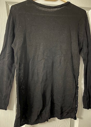 Dantelli Siyah Uzun Kollu Bluz - Görsel 3