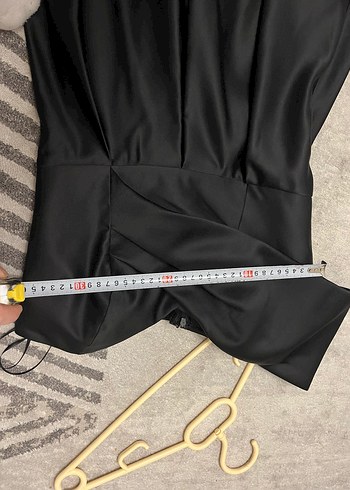 Tek Omuz Drapeli Siyah Uzun Abiye Elbise - Görsel 8