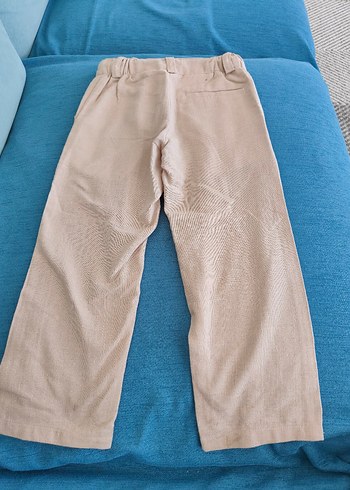 Bej Lastikli Erkek Çocuk Keten Pantolon - Görsel 3