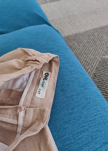 Bej Lastikli Erkek Çocuk Keten Pantolon - Görsel 2