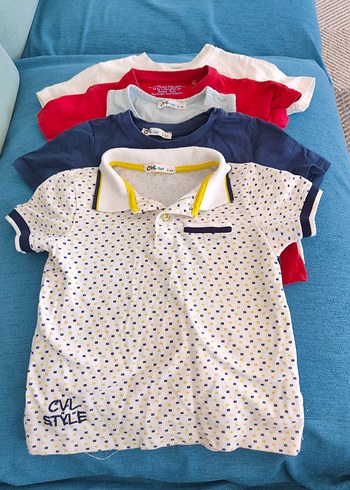 Çocuklar için Çok Renkli Polo Yaka Tişörtler - Görsel 2