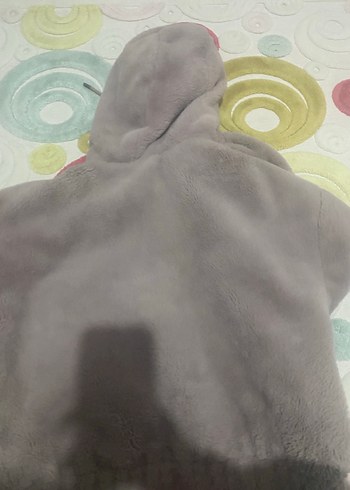 Bej Kadın Peluş Kapüşonlu Ceket - Görsel 8