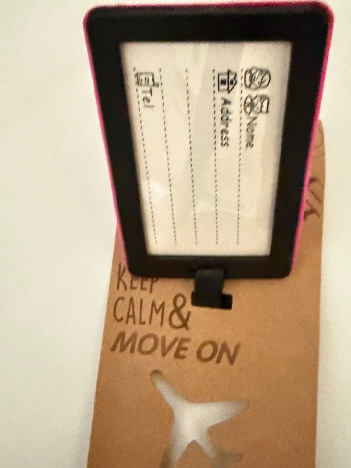 Pembe Bavul Etiketi Renkli Yazılı - Görsel 2