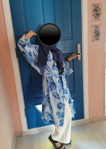 Mavi Bohem Uzun Salaş Kimono