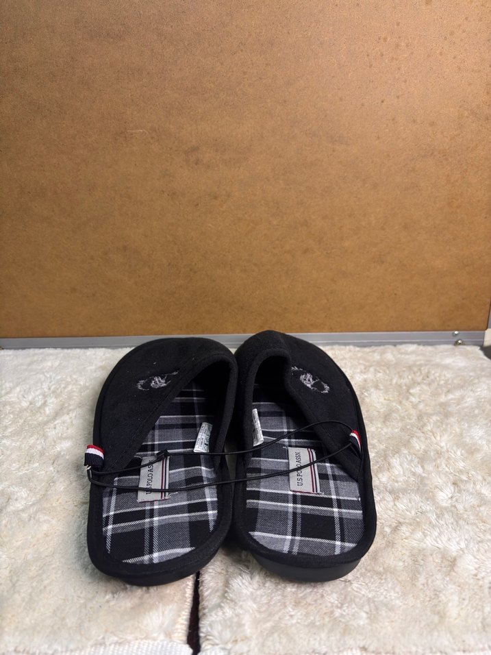 U.S polo Siyah Erkek Ev Terliği Velcro Bantlı - Görsel 4