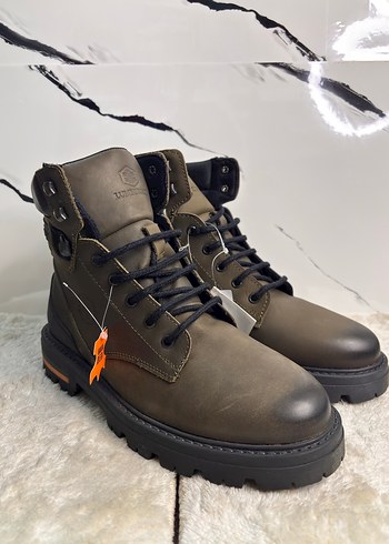 Lumberjack haki Deri Erkek Botlar - Görsel 2