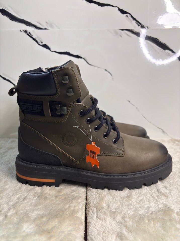 Lumberjack Kahverengi Deri Erkek Bot Siyah Bağcıklı - Görsel 3