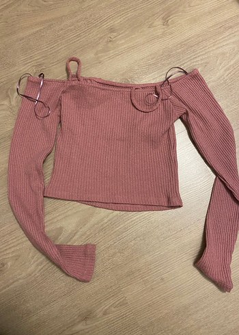 Pembe Strappy Mini Triko Crop Top bershka bluz - Görsel 3